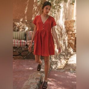 Rove Sunchaser Red Linen Dress